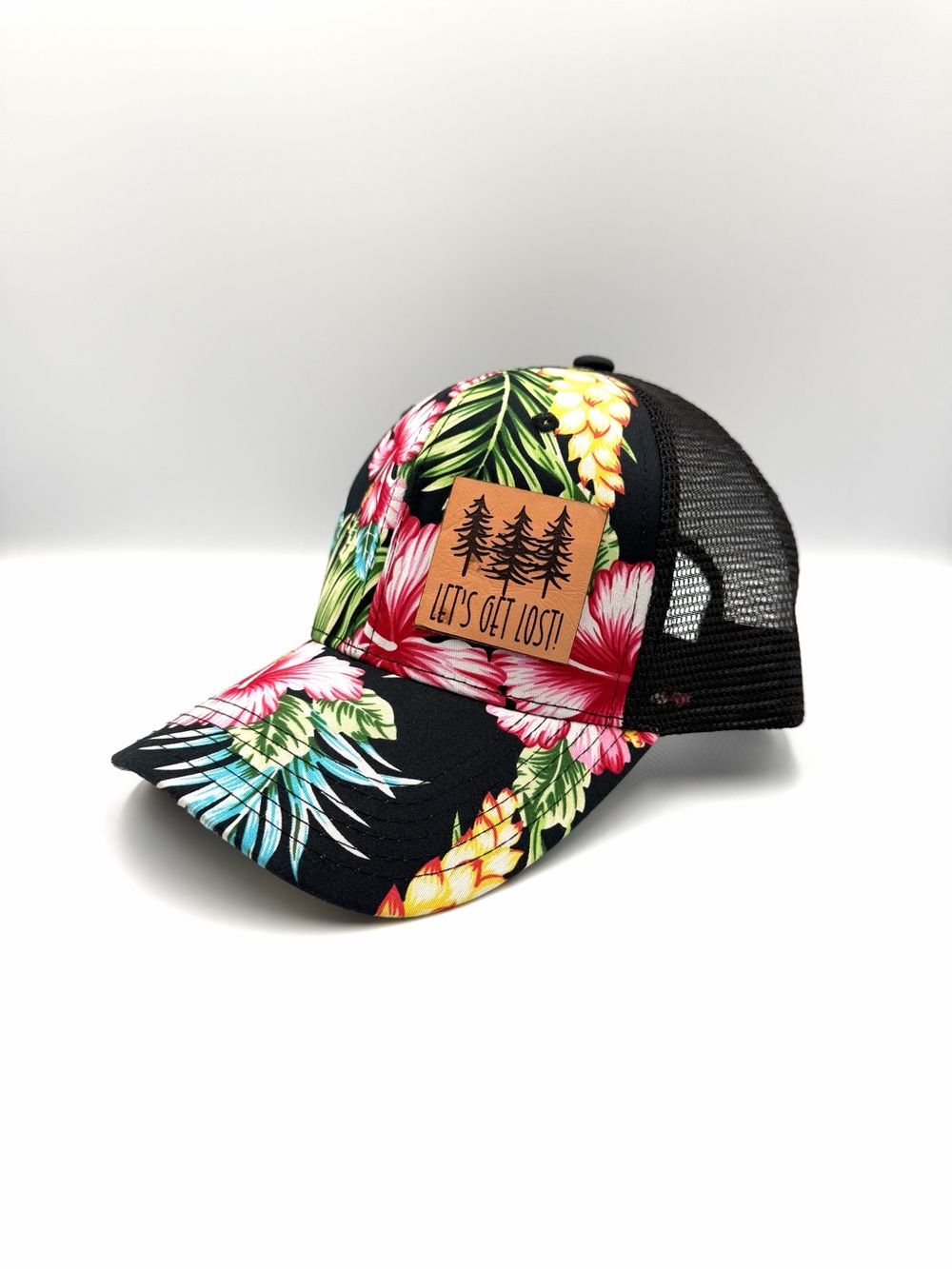 New Hawaiian Floral Trucker Hat Snapback Let’s Get Lost Cap